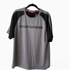 Harley-Davidson men’s crew neck short sleeve pullover black and gray lar…